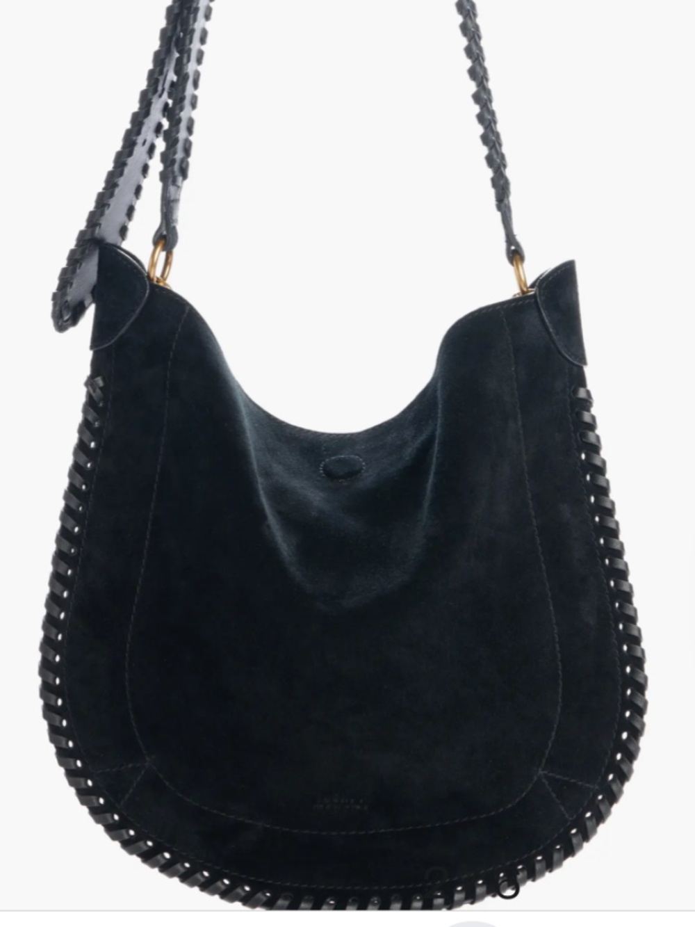 NWT Isabel Marant Oskan Black Suede Soft Bag Adjustable Crossbody Shoulder Bag - Picture 3 of 5